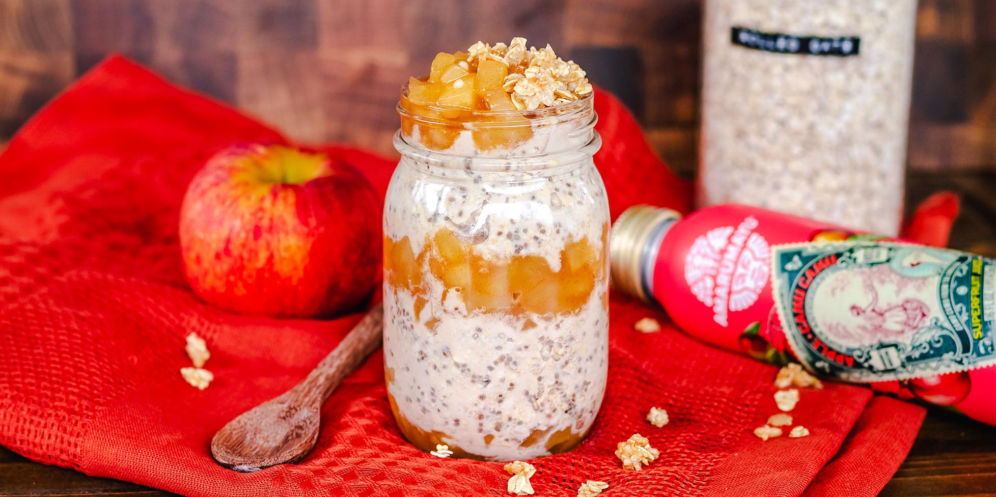 Apple Pie Overnight Oats - AMAYU